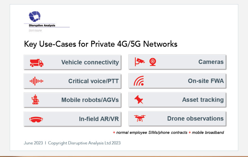 key use cases for private 4G 5G networks